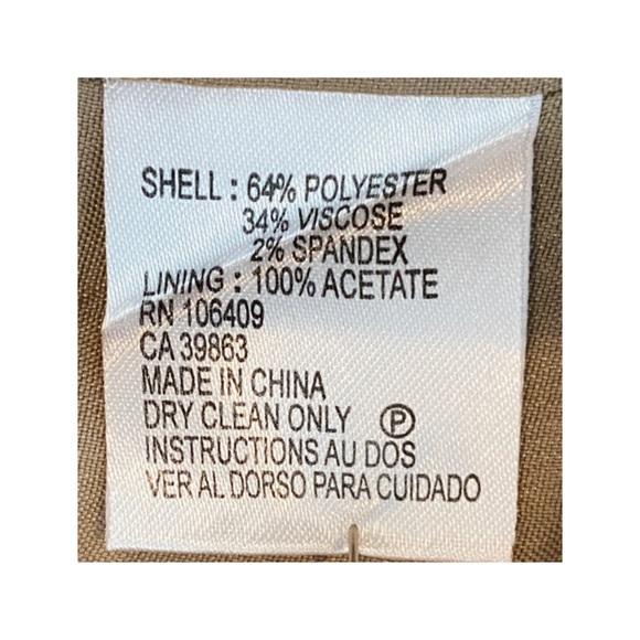 Antonio Melani Puffy Cap Sleeve Pleated Accent Round Neck Tan Woven Dress Size 2 - Picture 6 of 6